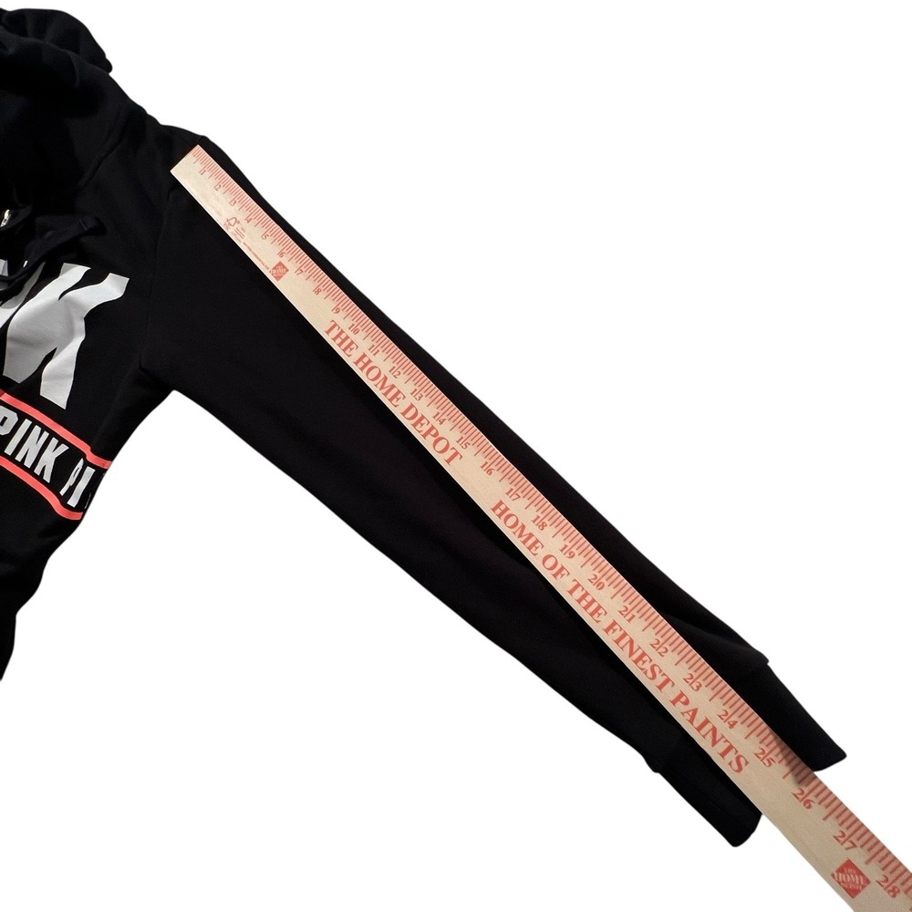 Victoria's Secret PINK Black Full Zip Hoodie Sweatshirt Women's Medium - Picture 7 of 10